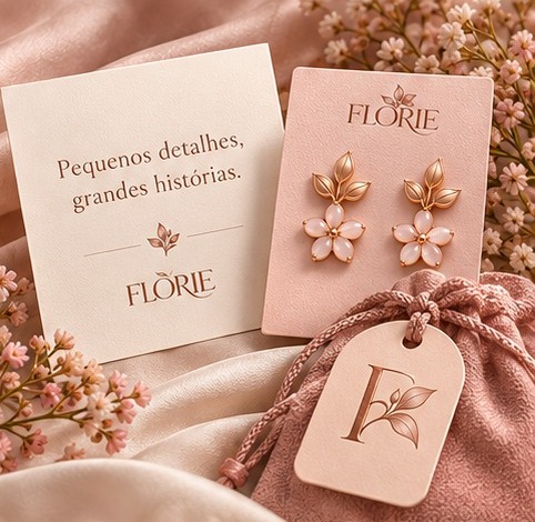 Brincos Flor em cartela Florie